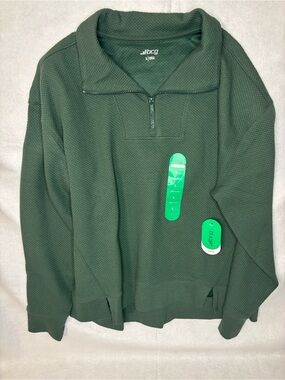 BCG Women’s Dark Green Half-Zip Pullover Sweater
